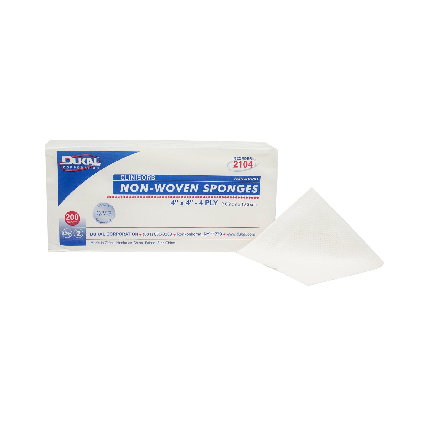 Clinisorb Non-Woven Sponges 4" x 4" 4-Ply, Non-Sterile