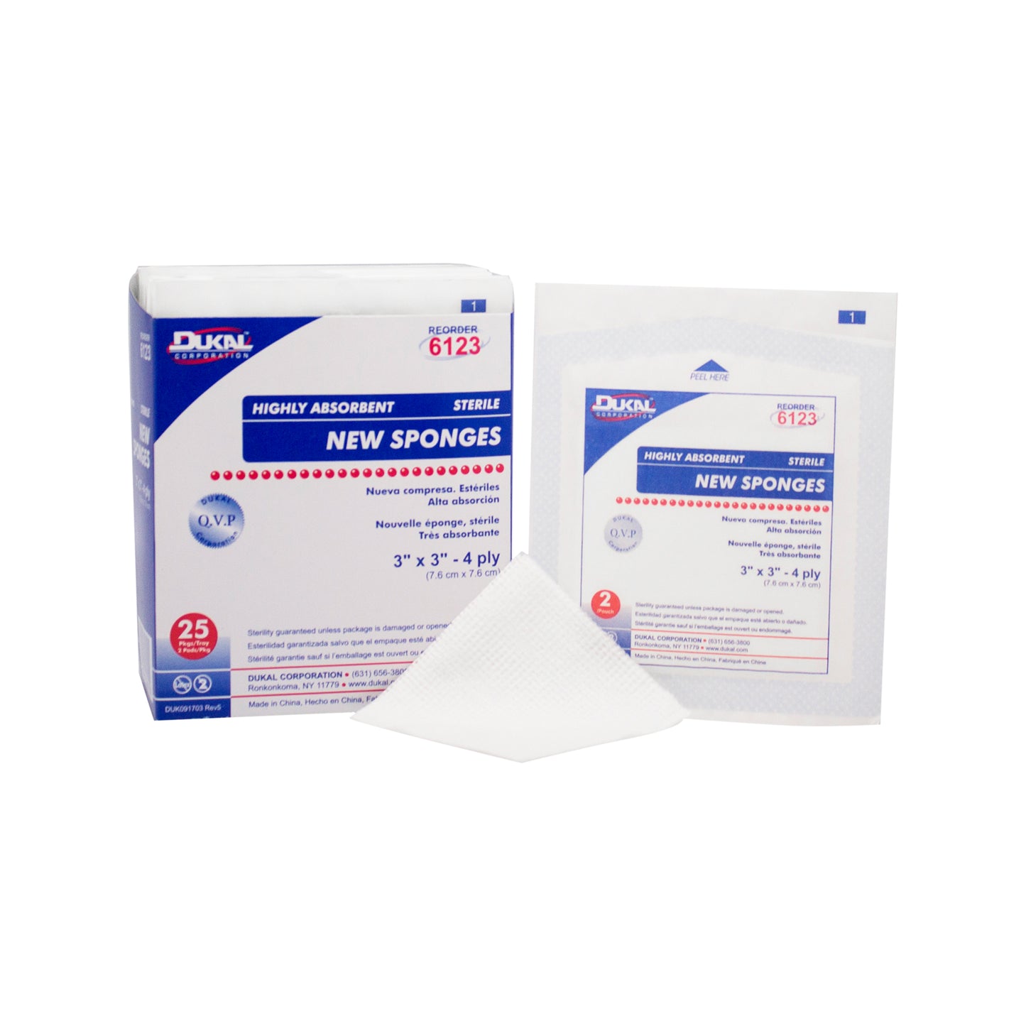 Sterile, New Sponge, 3" x 3", 4-ply
