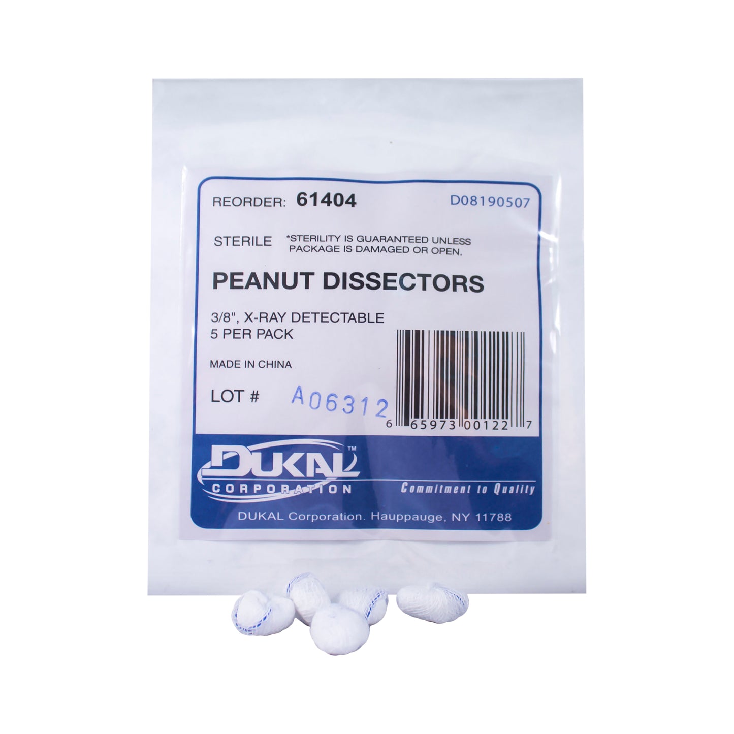Peanut Sponge, Sterile 5's, No Holder