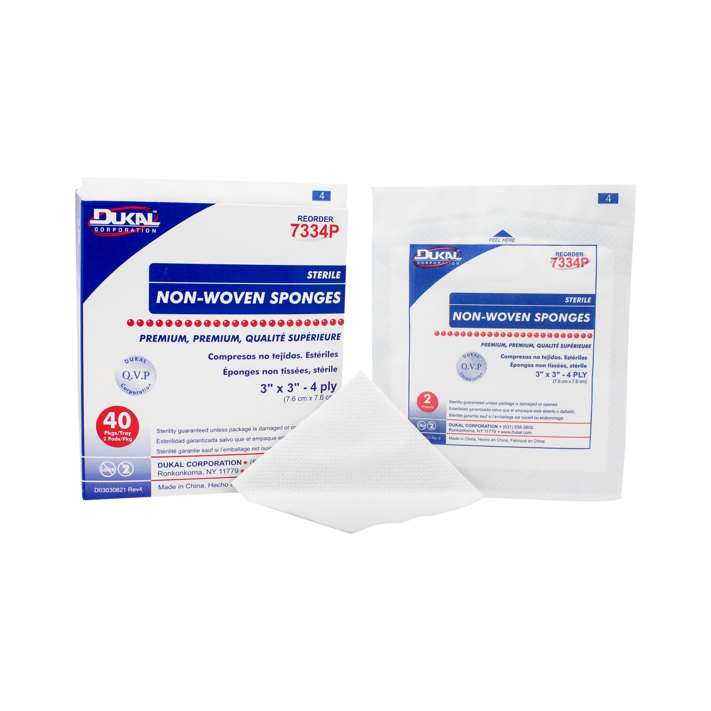 Sterile, Premium Sponge, 3" x 3", 4-ply