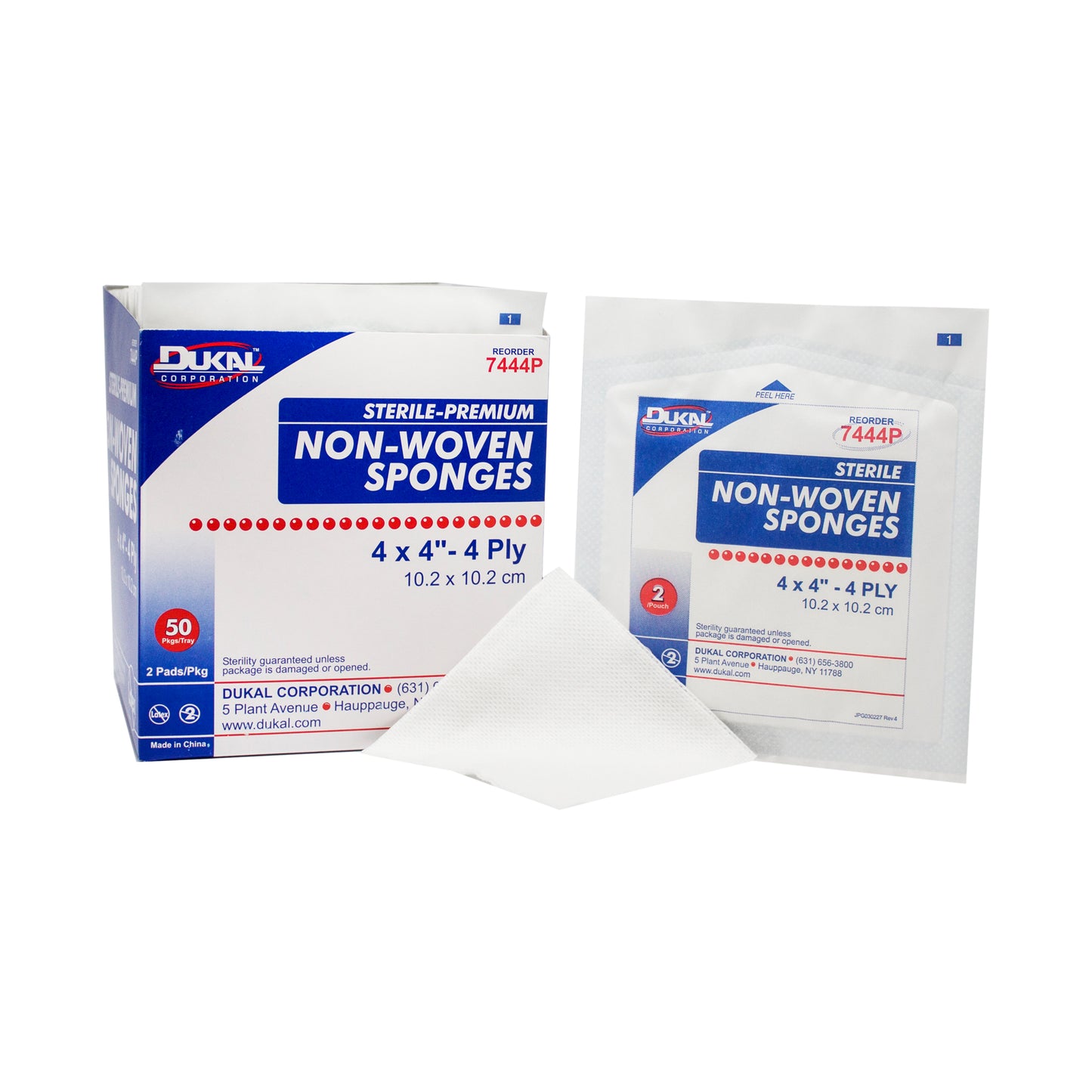 Dukal - Premium Non-Woven Sponges 4" x 4" 4-Ply, Sterile