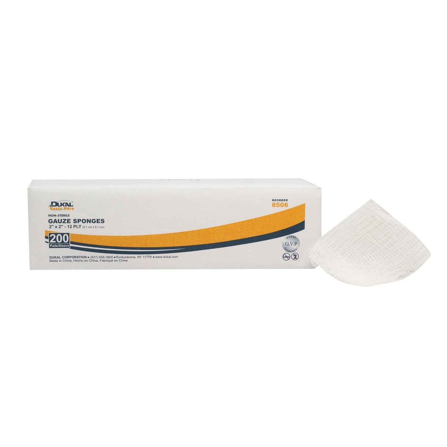 Non-Sterile, Basic Care Gauze Sponge, 2" x 2", 12-ply