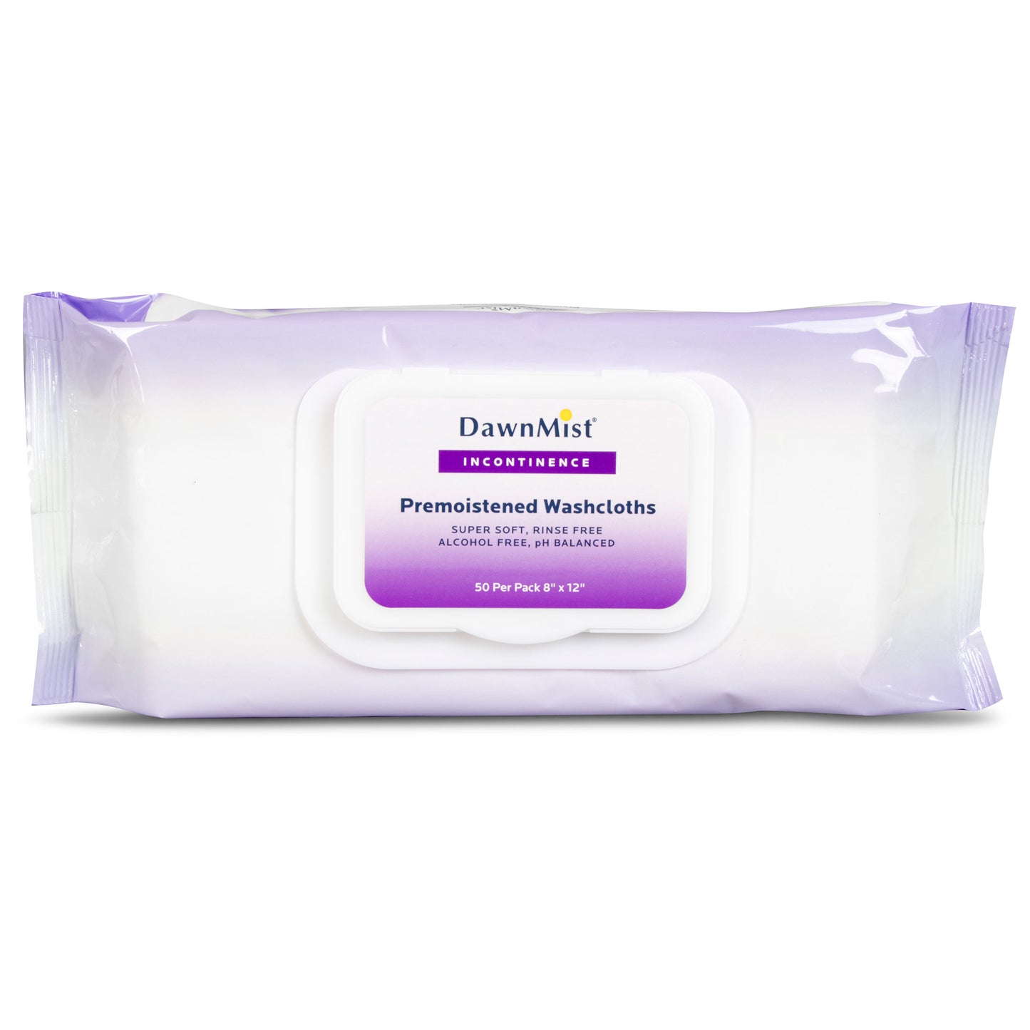 DawnMist - Pre-Moistened Disposable Adult Washcloths, Soft Pack with Lid 8" x 12"