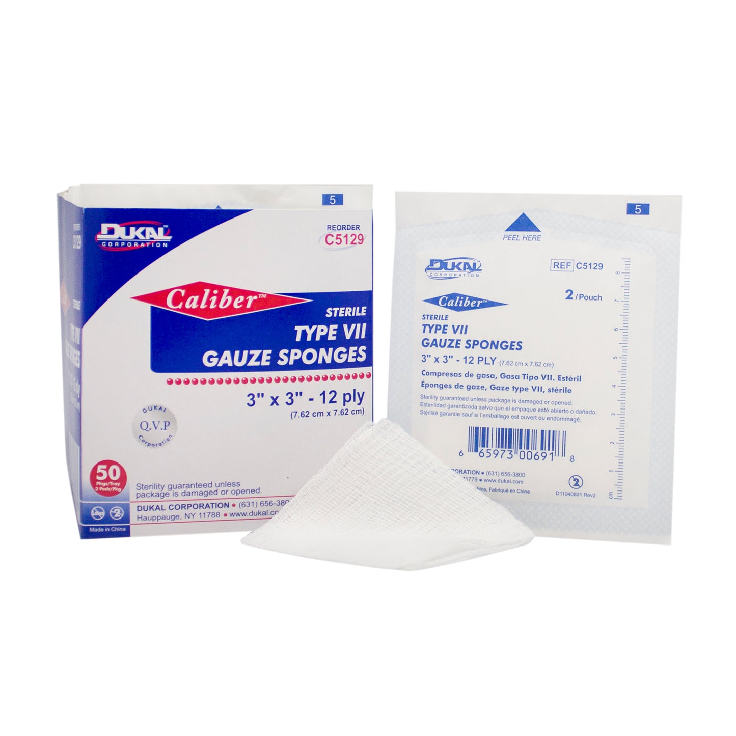 Type VII Gauze, Sterile, 3" x 3", 12-ply