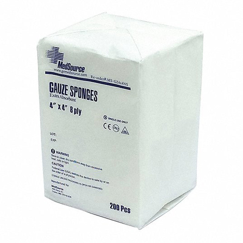 MedSource - 4" x 4" Non Sterile 8 Ply Gauze
