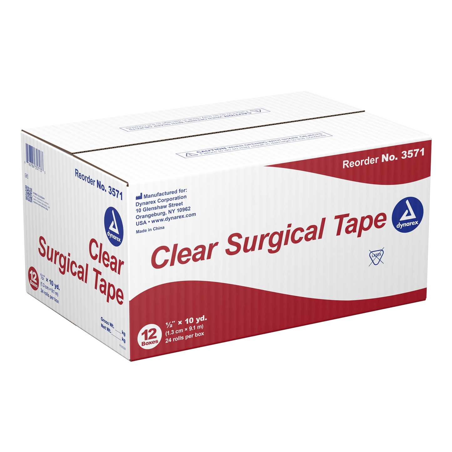 Dynarex - Surgical Tape Transparent 1/2"x10 Yds