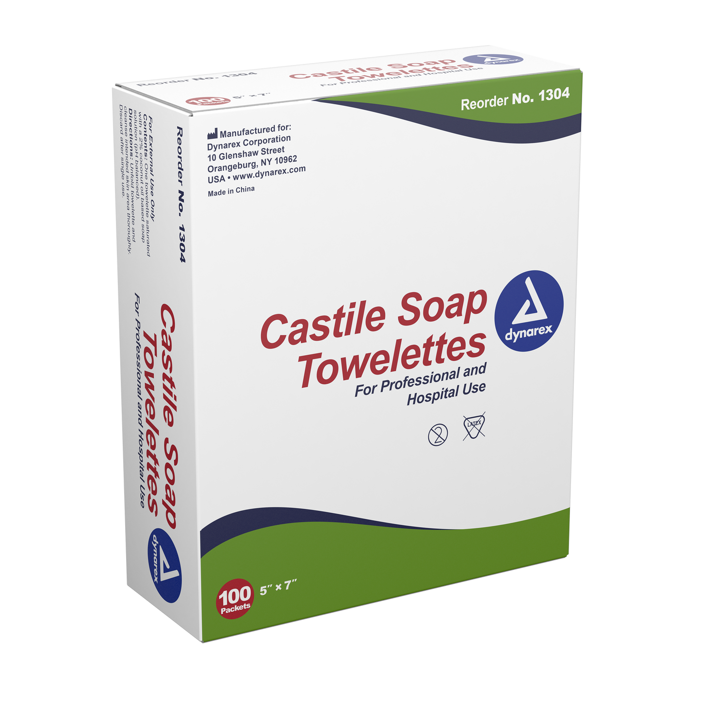 Dynarex - Castile Soap Towelettes, 5" x 7"