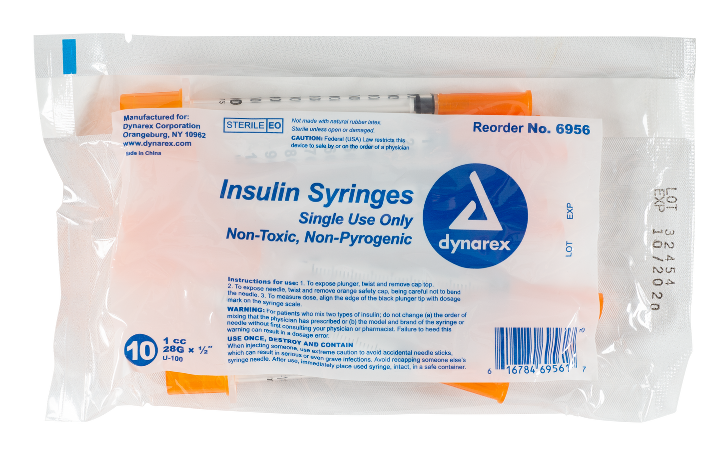 Dynarex - Insulin Syringe N/S - 1cc