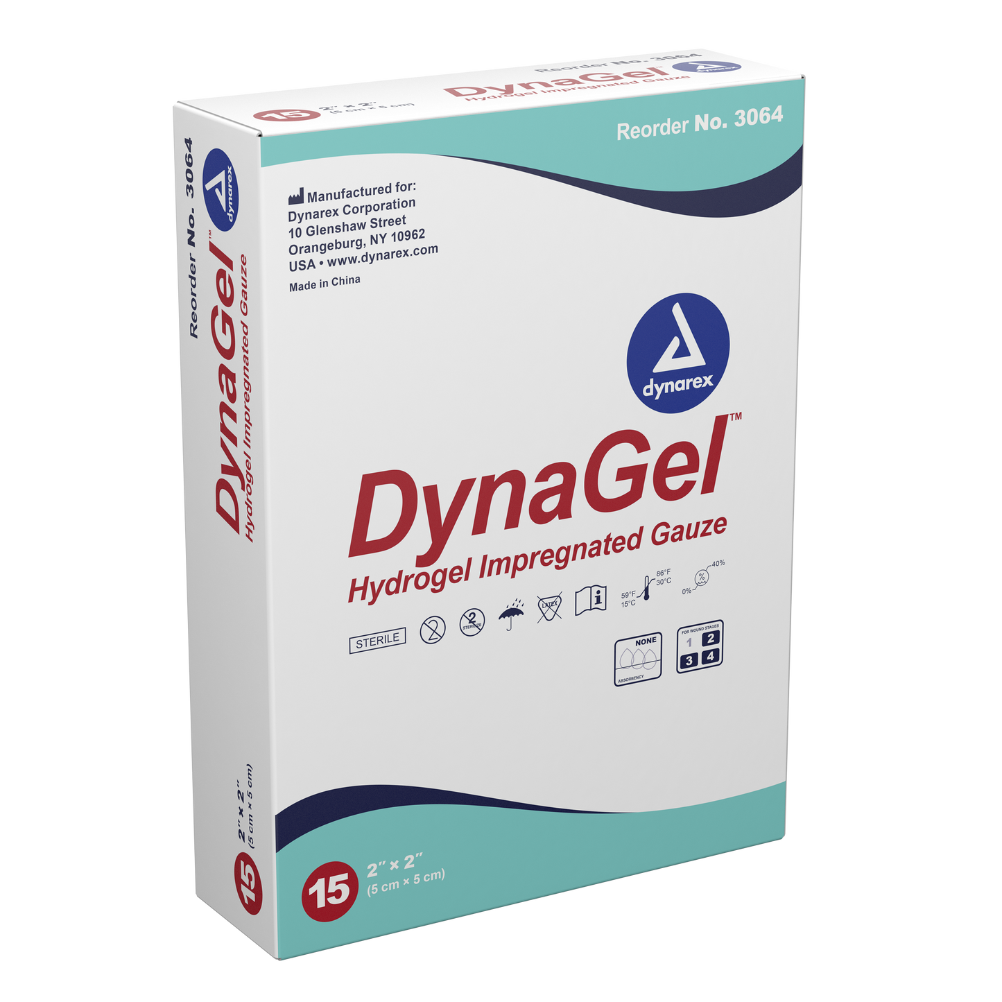DynaGel Hydrogel Impregnated Gauze Dressing - 2"x2"
