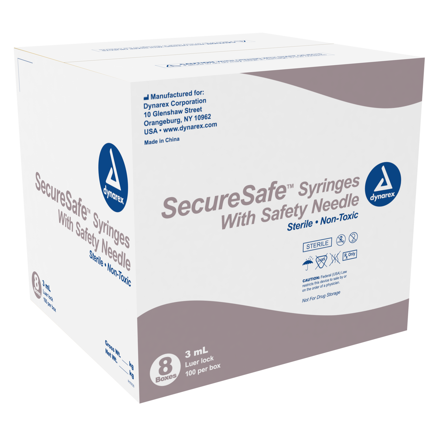 SecureSafe Syringe with Safety Needle - 3cc - 20G 1" needle