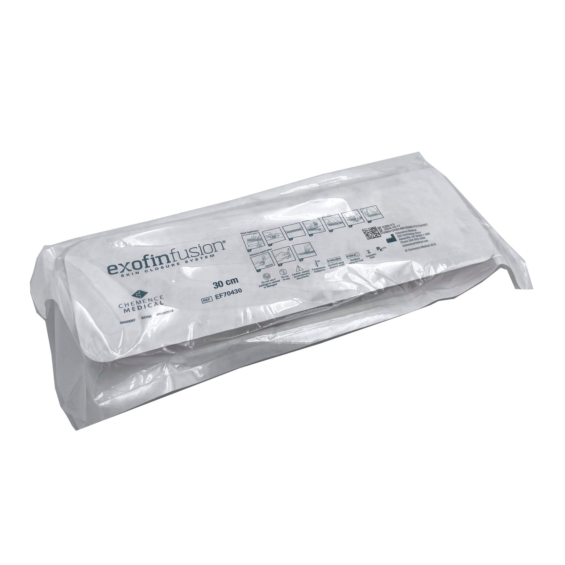 Exofin Fusion Skin Closure System – 30 cm sterile mesh and adhesive kit in sealed clinical packaging