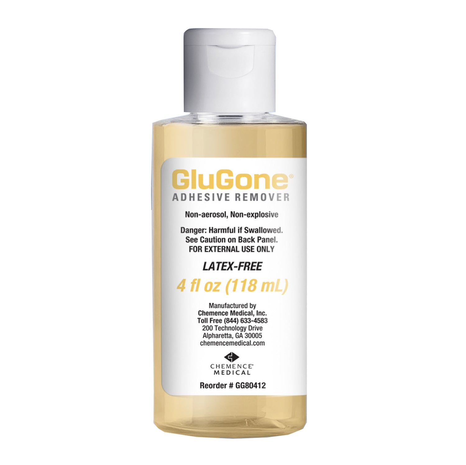 GluGone Adhesive Remover – 4 oz bottle for clinical adhesive removal