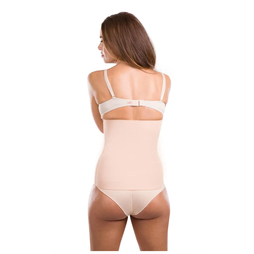 Back view of Lipoelastic KPlus nude abdominal binder providing post-surgical compression and core stabilization.