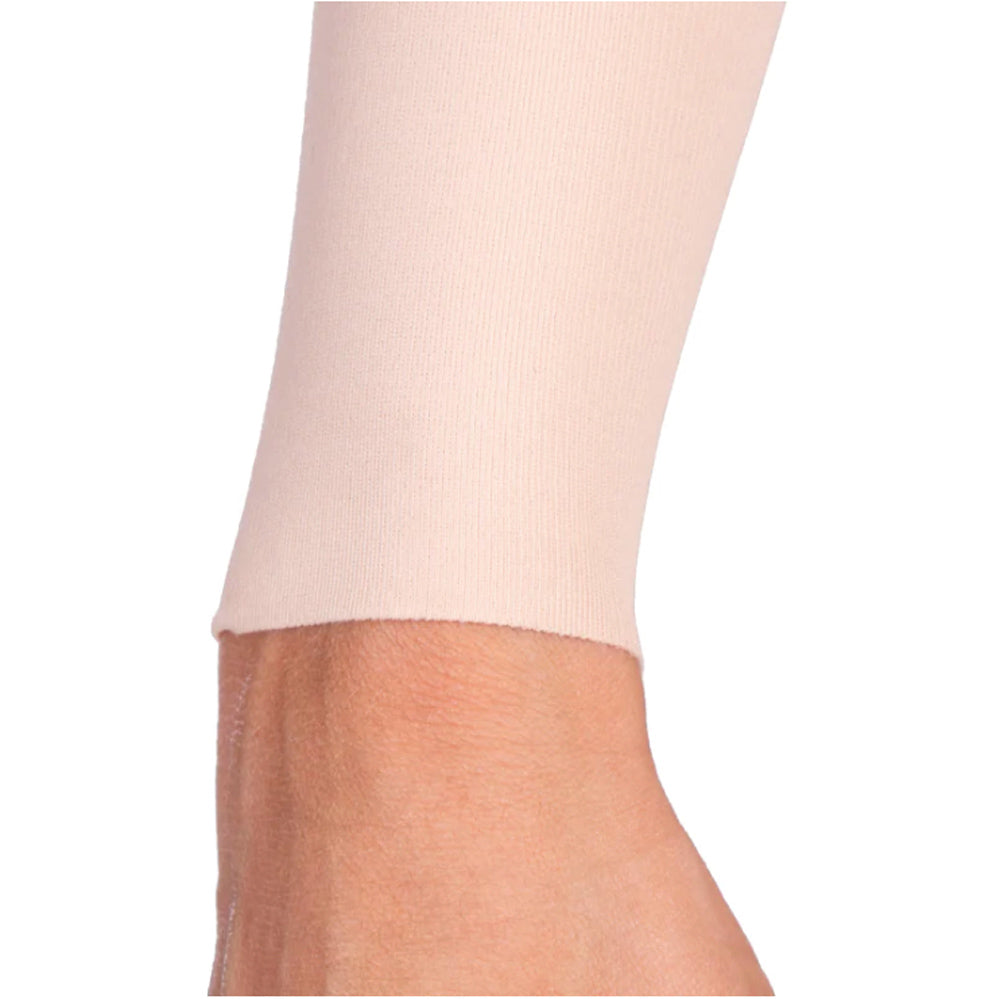 Detail of sleeve cuff on Lipoelastic MT Smooth Variant long sleeve compression vest showing smooth finish