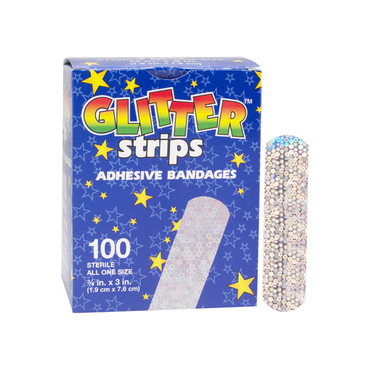 Designer Adhesive Bandages, Sterile, Glitter, 3/4" x 3"