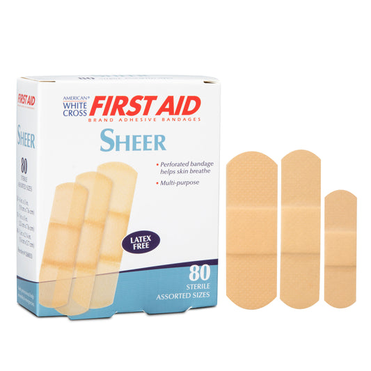 Sheer Adhesive Strips, Sterile, Assorted, Bulk