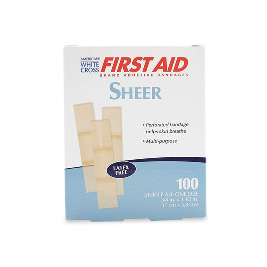 Sheer Adhesive Strips, Sterile, 3/8" x 1-1/2" Junior