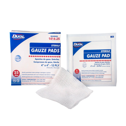 Sterile, Gauze Pad, 4" x 4", 12-ply, 25pk