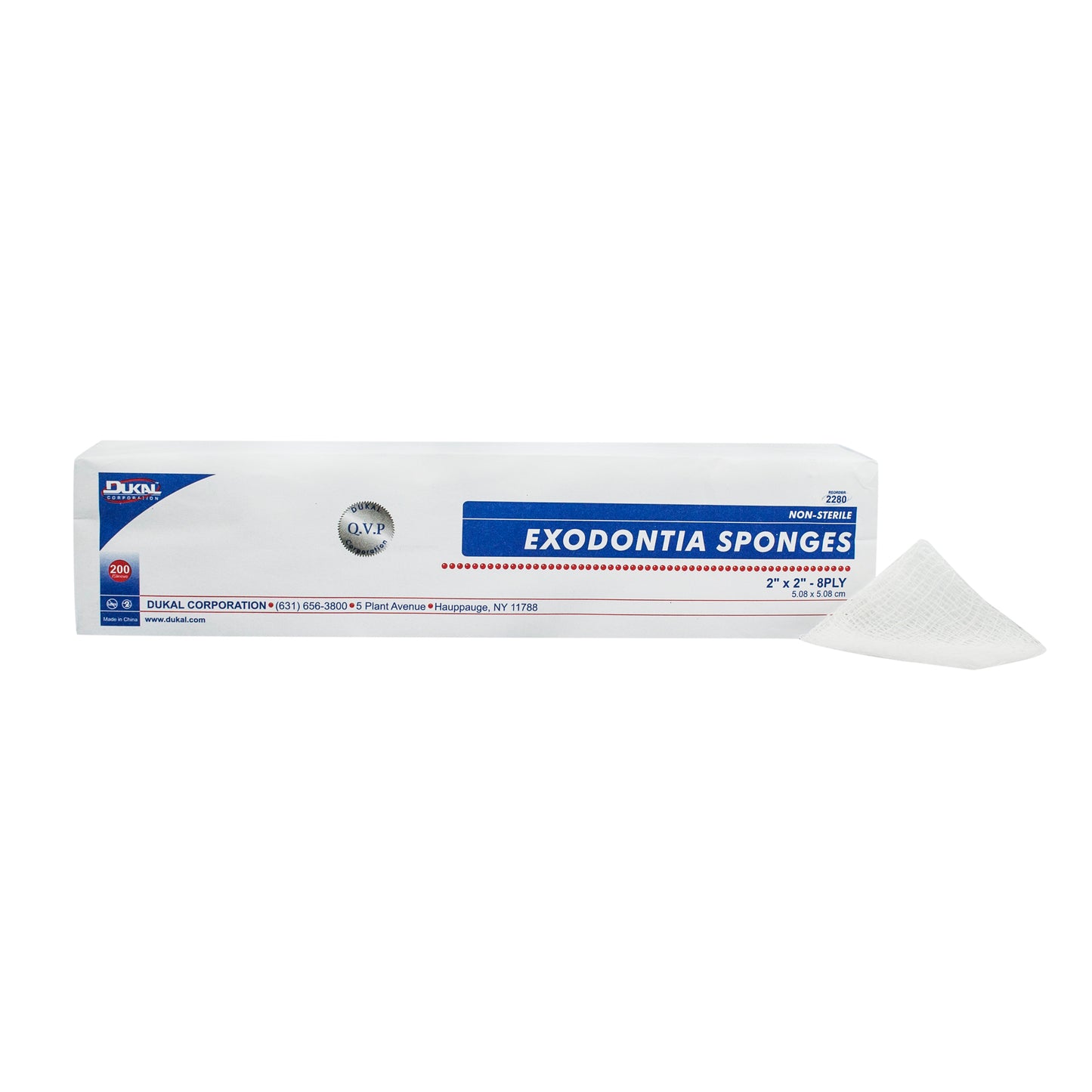Non-Sterile, Cotton Filled, 2" x 2", 8-ply