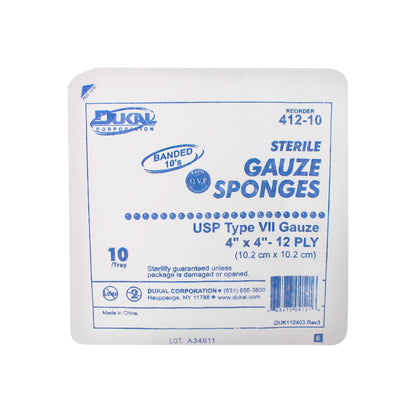Sterile, Type VII Tray Gauze, 4" x 4", 12-ply