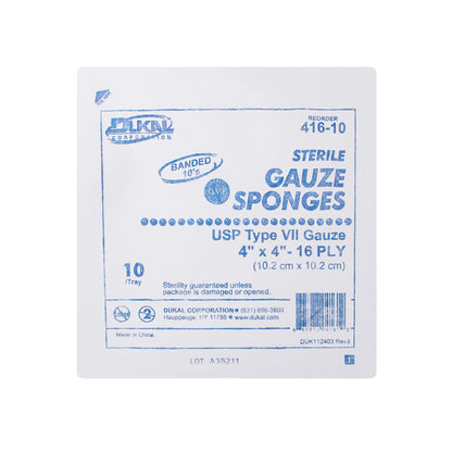 Sterile, Type VII Tray Gauze, 4" x 4", 16-ply