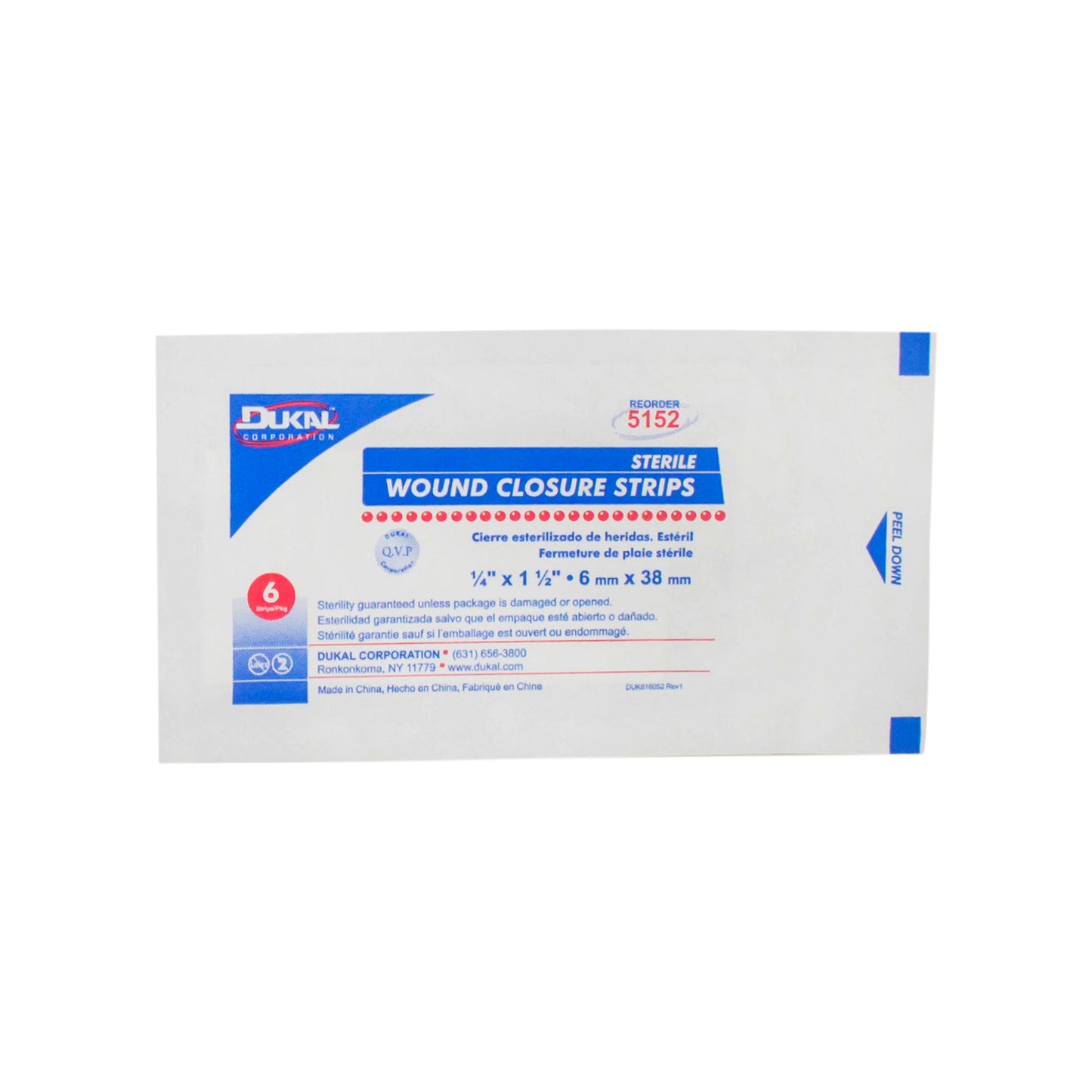 Sterile, Wound Closure Strips, 1/4" x 1-1/2"