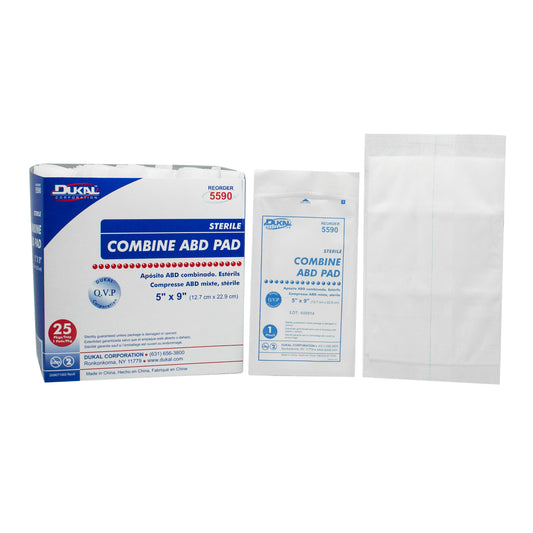 Dukal - Sterile Combine ABD Pads, 5" x 9"