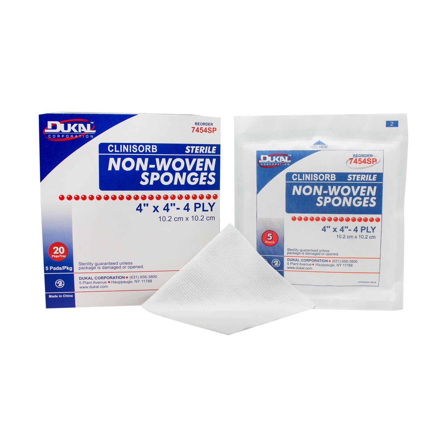 Sterile, Non-Woven Sponge, 4" x 4", 4-ply