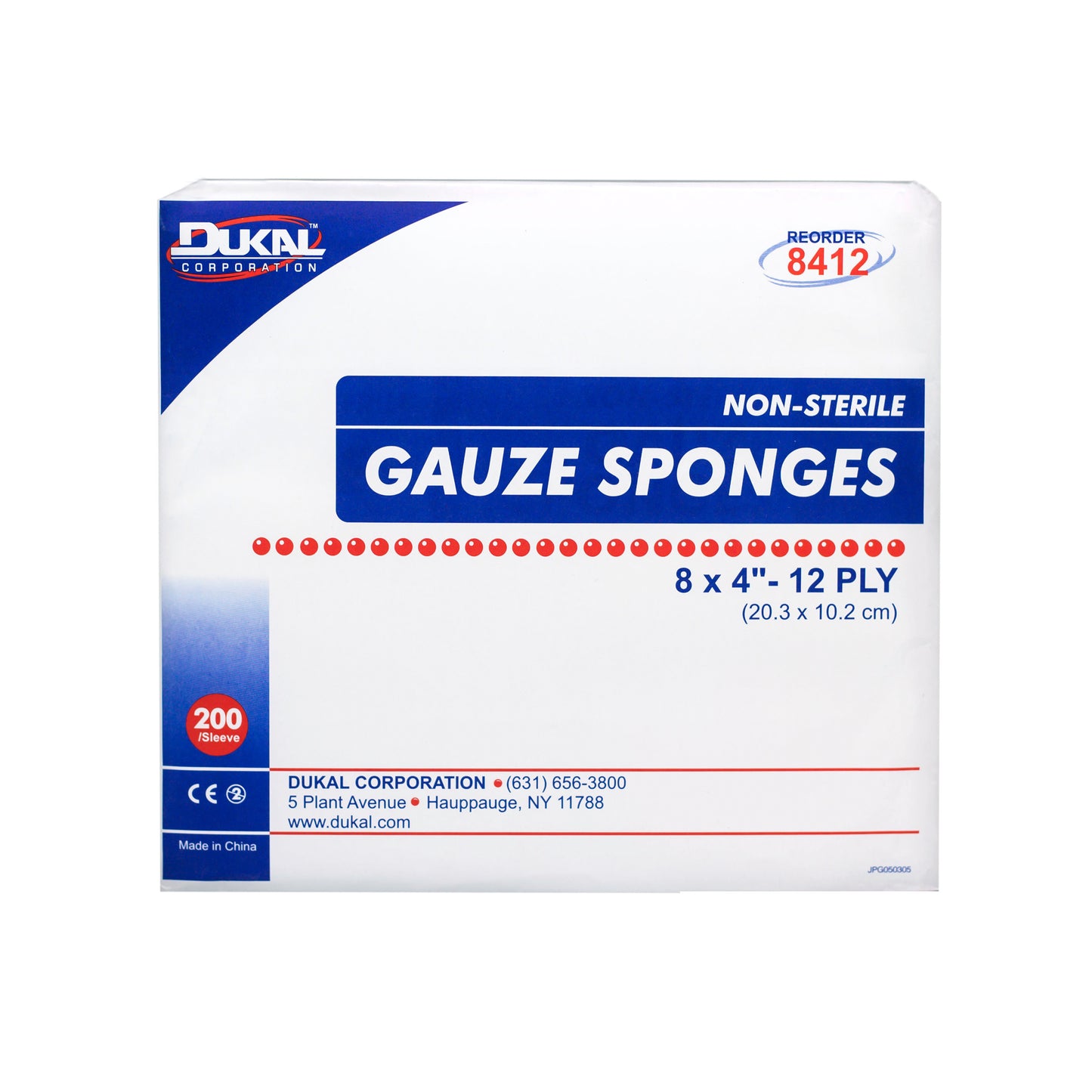 Non-Sterile, Gauze Sponge, 8" x 4", 12-ply