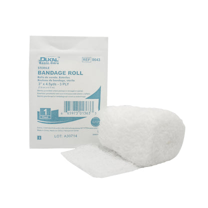 Sterile, Basic Care Bandage Roll, 3", 3 Ply, 4.5 yd