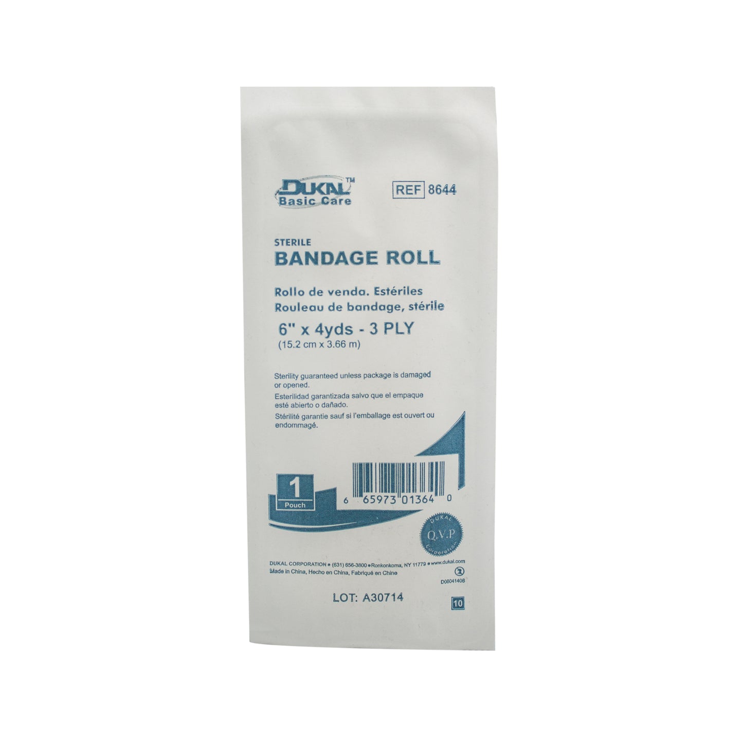 Sterile, Basic Care Bandage Roll, 6", 3 Ply, 4 yd