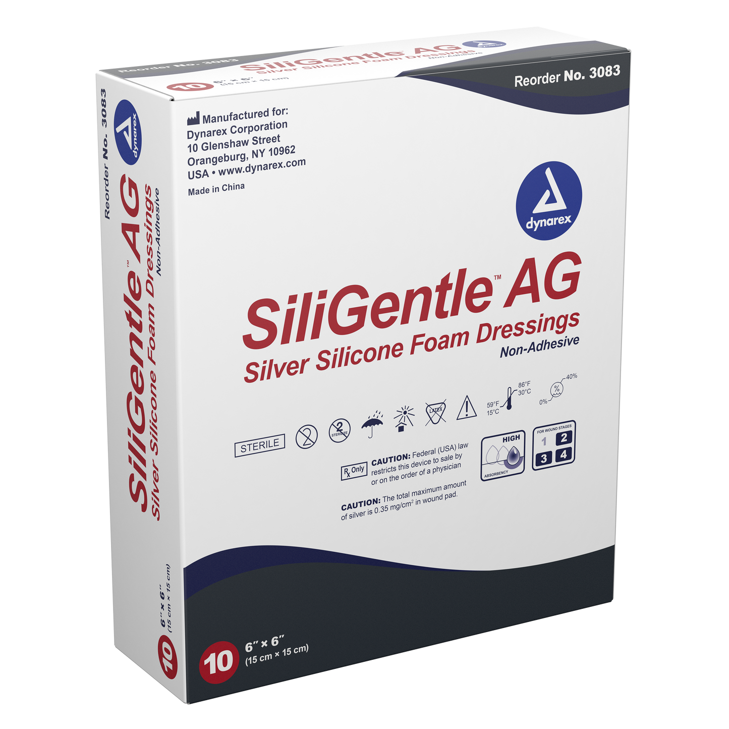 SiliGentle AG Silver Silicone Foam Dressing