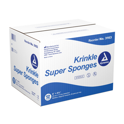 Dynarex - Krinkle Super Sponges - 6" x 6.75", Sterile, 2's