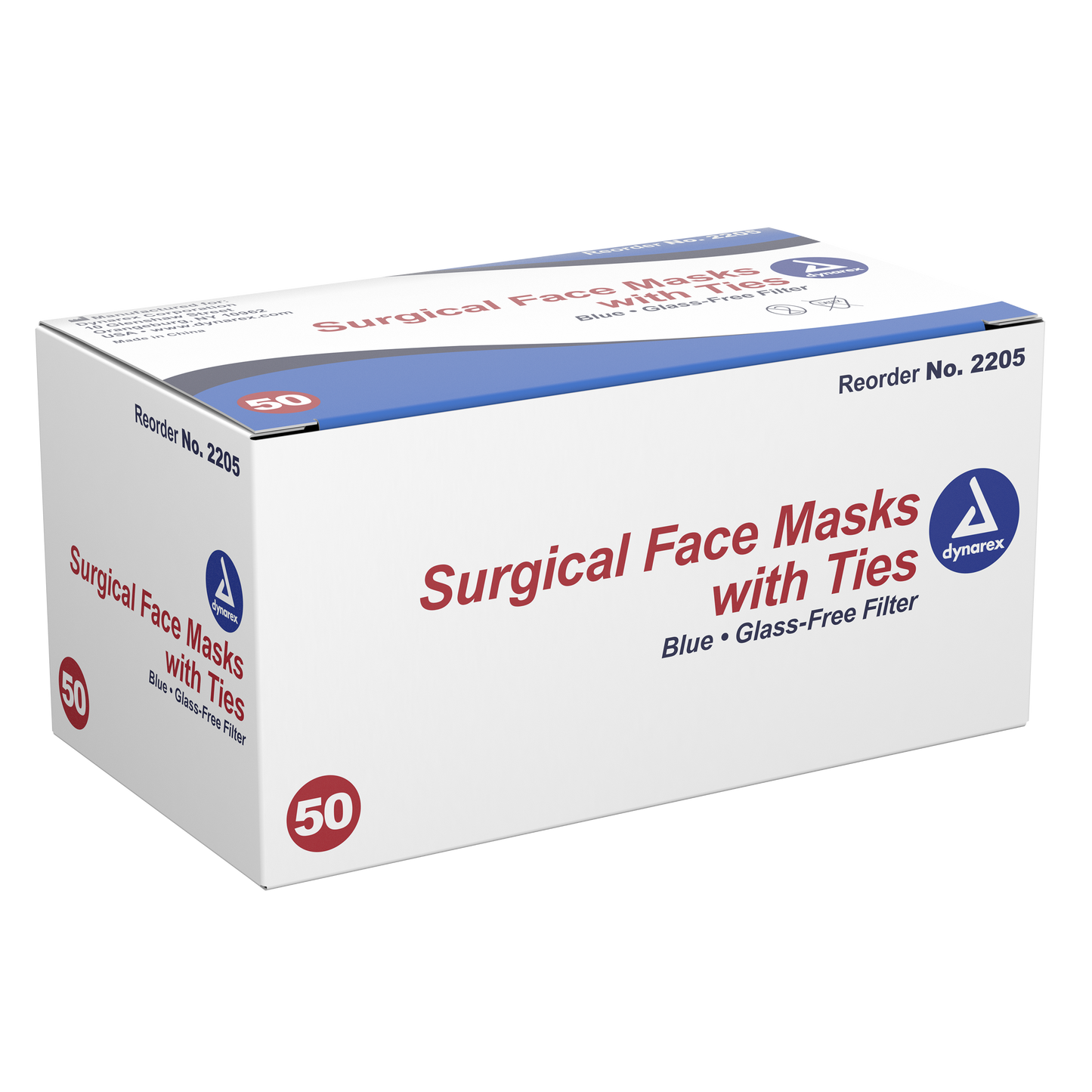 Dynarex - Surgical Face Mask - with Ties Blue