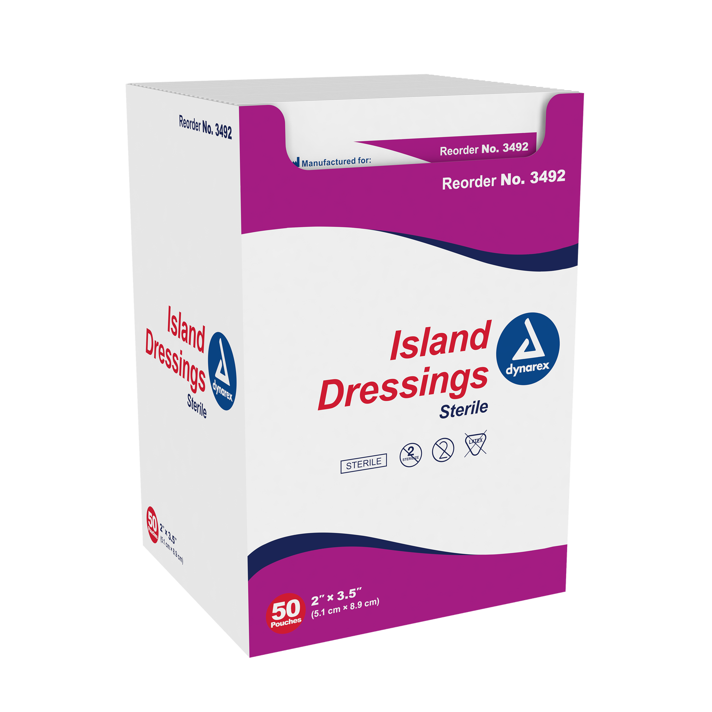 Dynarex - Sterile Island Dressing  (indv. bagged) 2" x 3.5"