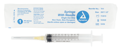 Dynarex - Syringes With Needle - 10cc