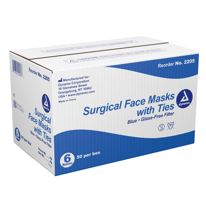 Dynarex - Surgical Face Mask - with Ties Blue