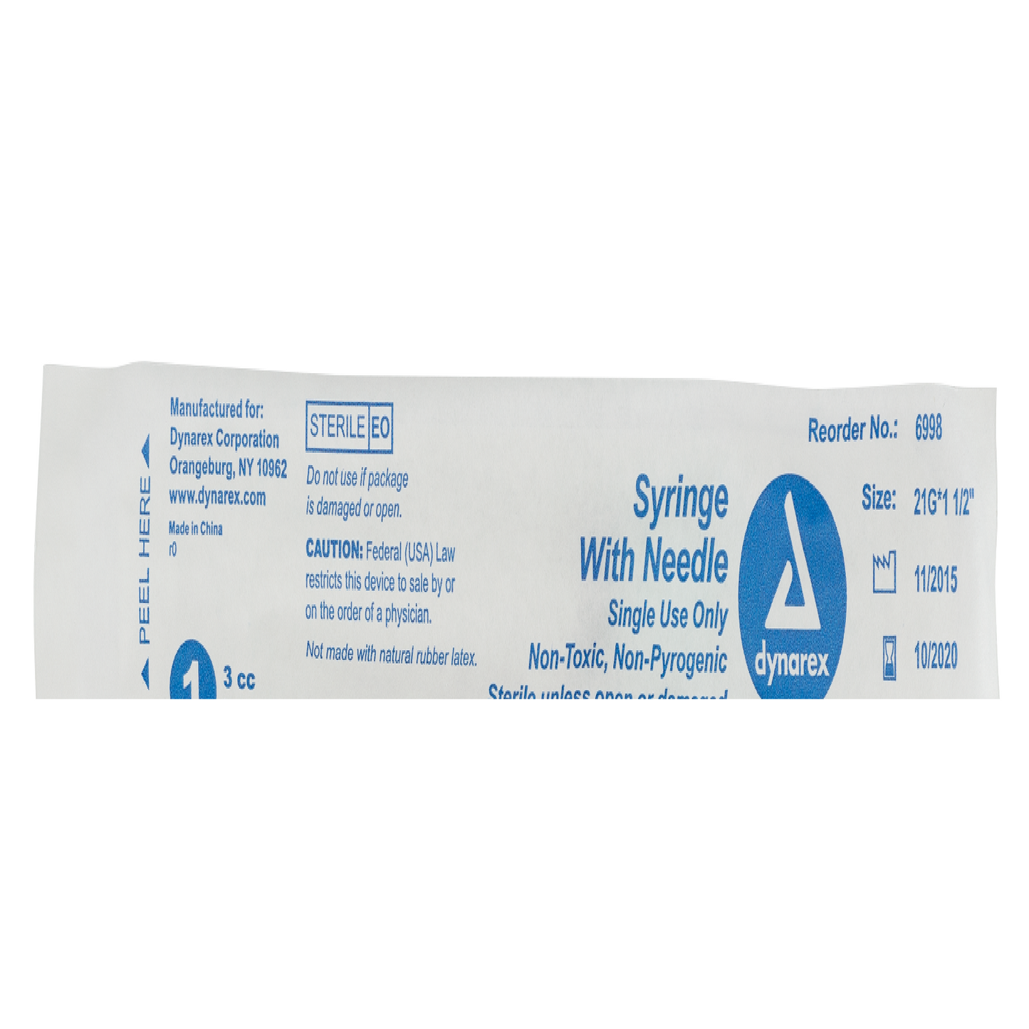 Dynarex - Syringes With Needle - 3cc