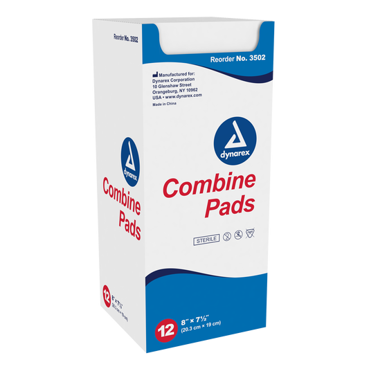 Dynarex - Combine Pads 1/pouch - Sterile, 8" x 7 1/2"