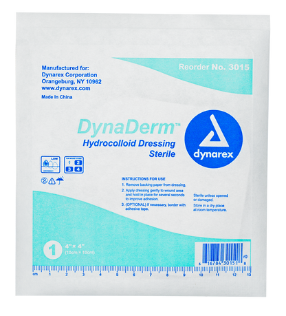DynaDerm Hydrocolloid Dressing - Thin - 4"x4"
