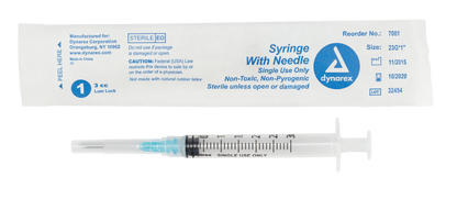 Dynarex - Syringes With Needle - 3cc