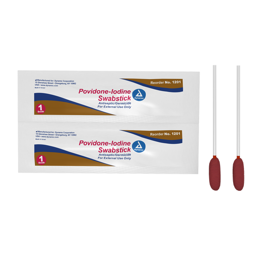 Dynarex - Povidone-Iodine Swabsticks, 1 swabstick per packet