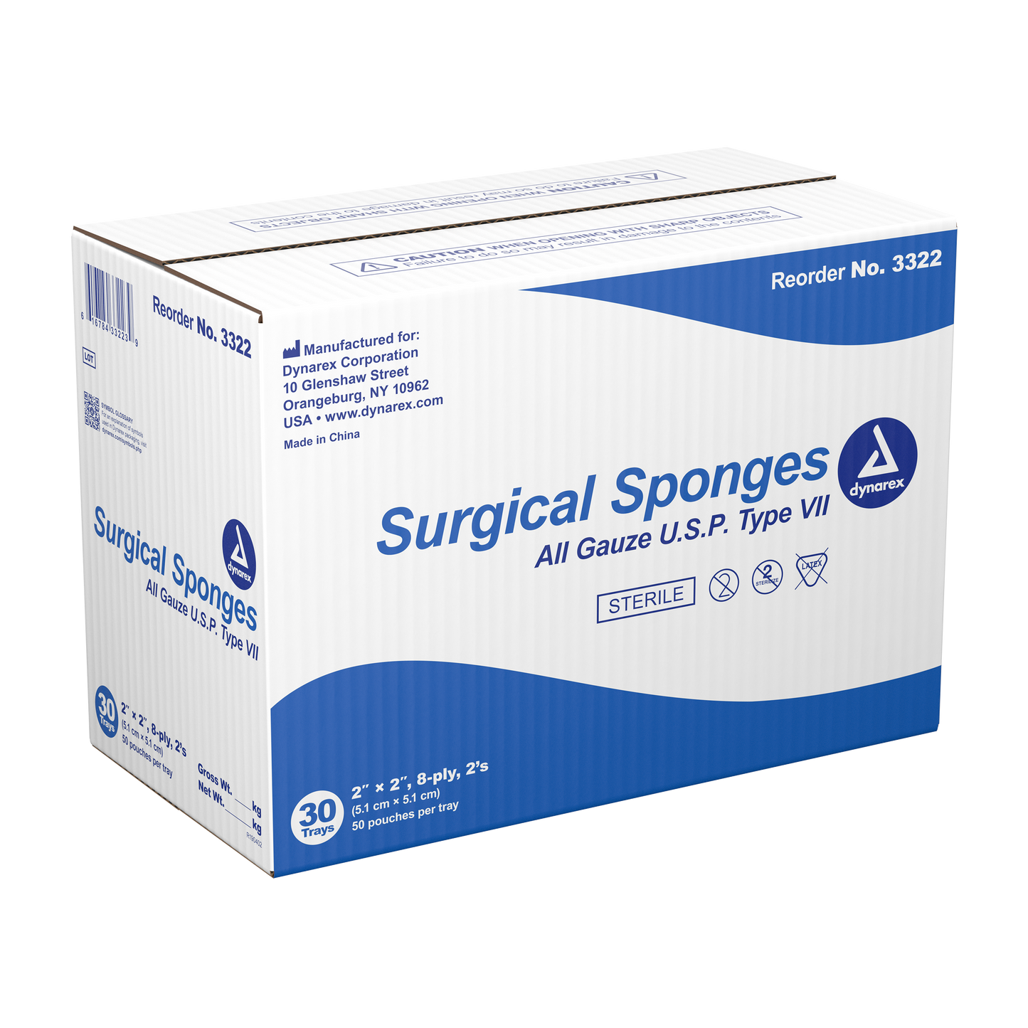 Dynarex - Surgical Gauze Sponge Sterile 2's 2"x 2"  8 Ply