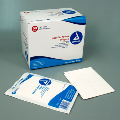 Dynarex - Sterile Disposable Towel Drapes 18" x 26", 50/case