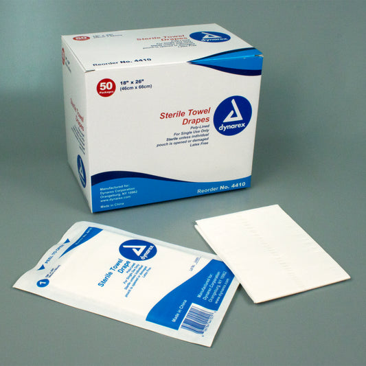 Dynarex - Sterile Disposable Towel Drapes 18" x 26", 50/case