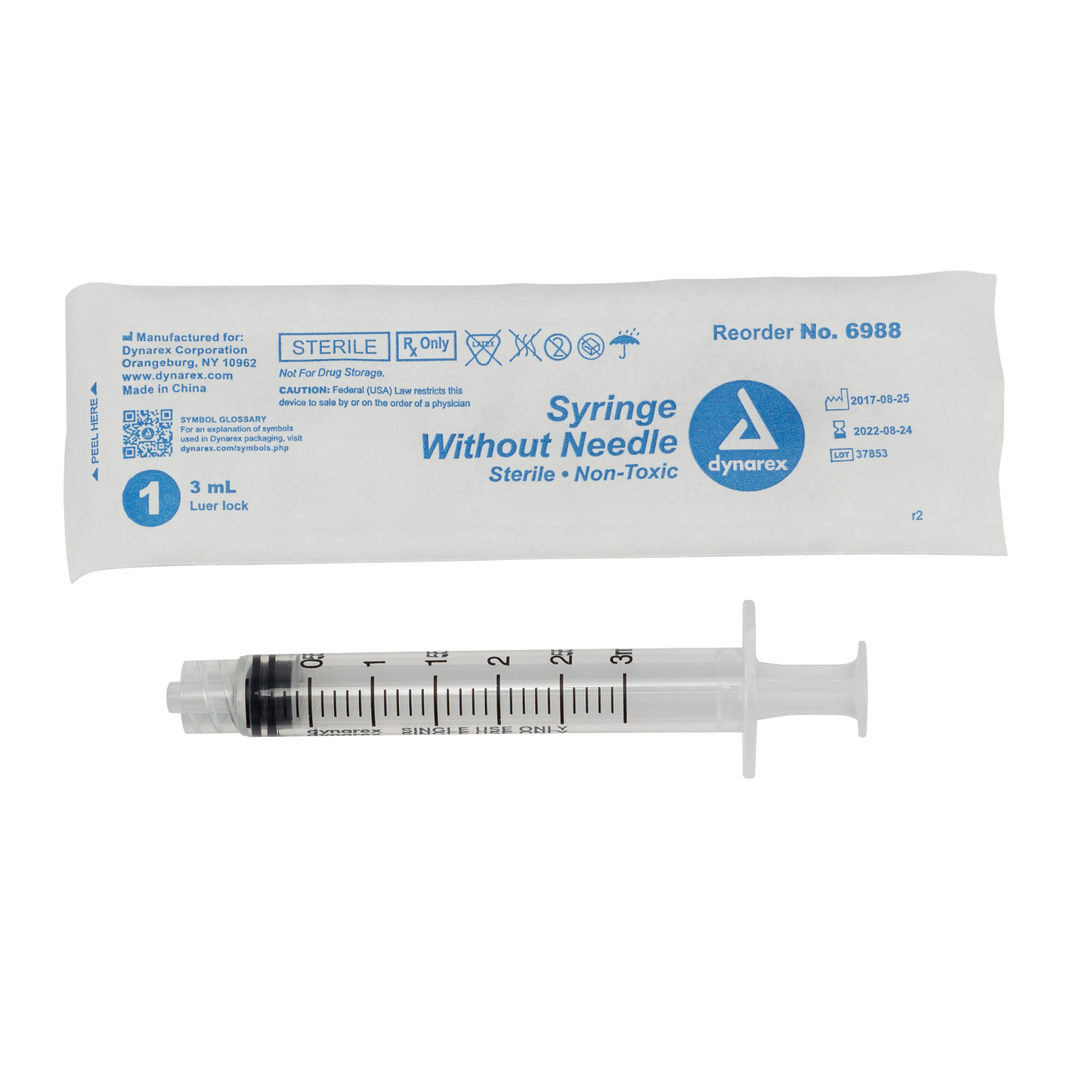 Dynarex - Syringe - Luer Lock 3cc