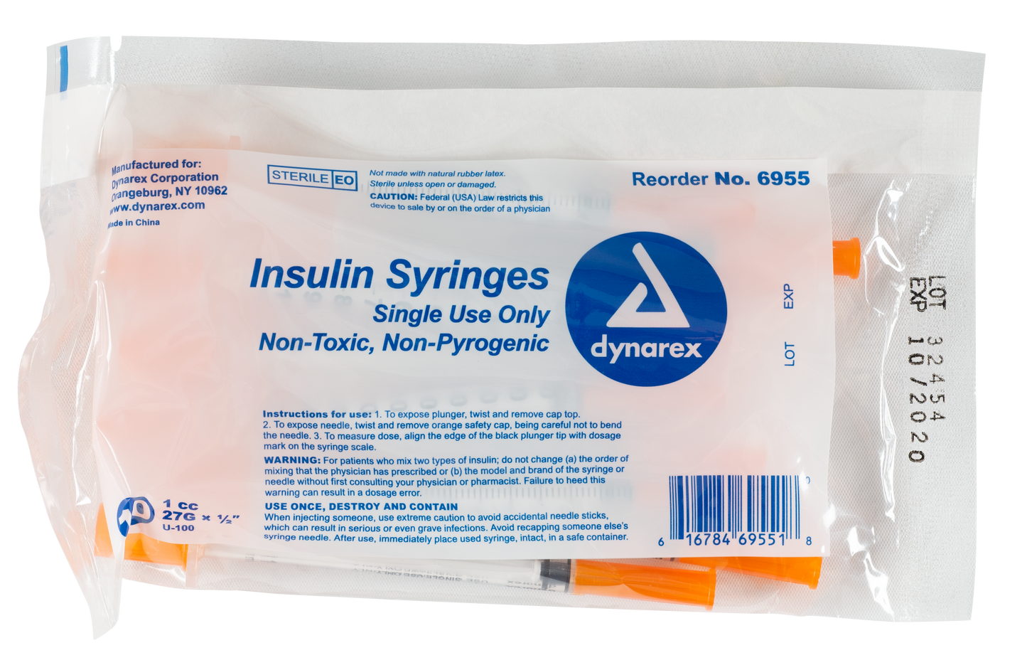 Dynarex - Insulin Syringe N/S - 1cc