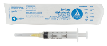 Dynarex - Syringes With Needle - 5cc