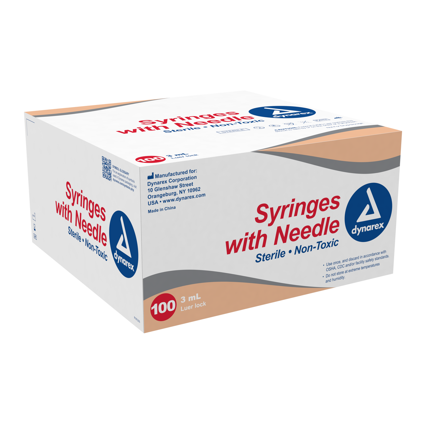 Dynarex - Syringes With Needle - 3cc