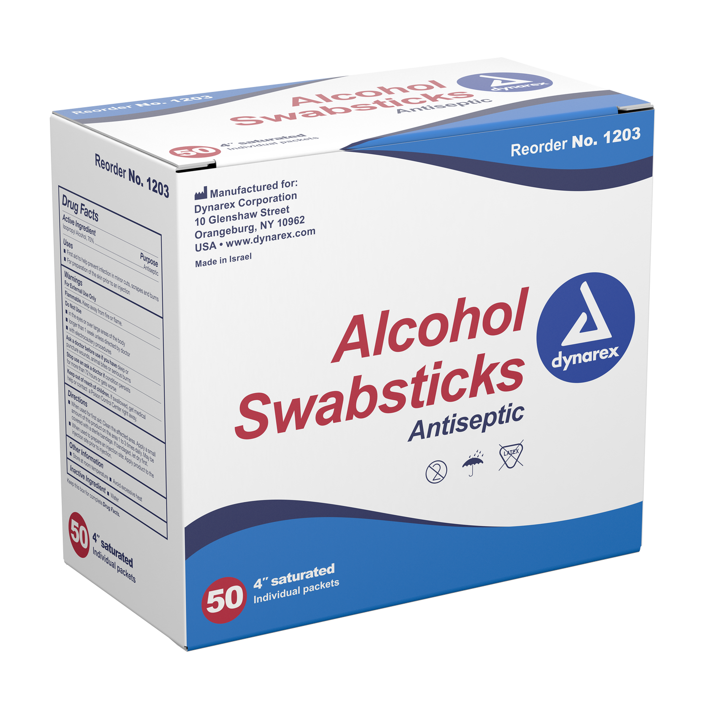 Dynarex -Alcohol Swabsticks, NS 4"